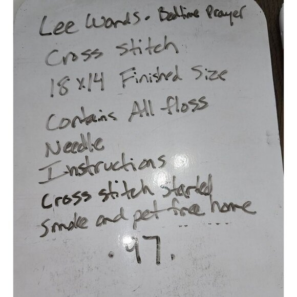 LeeWards Cross-Stitch Kit "Bedtime Prayer"  18" x 14" Finished Size  Includes Fl - Picture 9 of 9